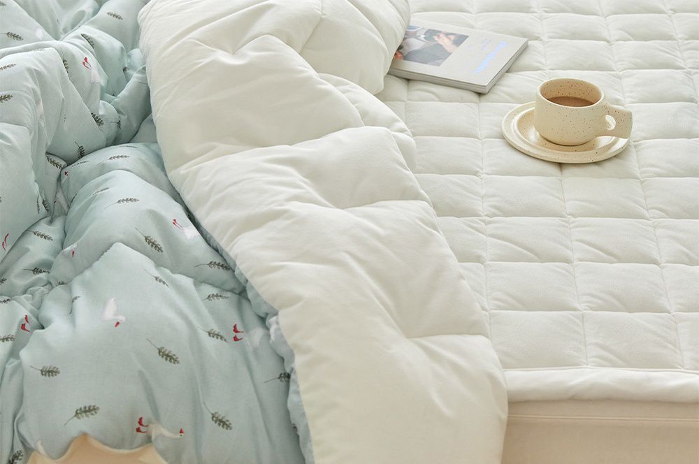 韓國 Maatila - 可水洗超細纖維桃皮感棉被(冬被)-藍色鴨鴨