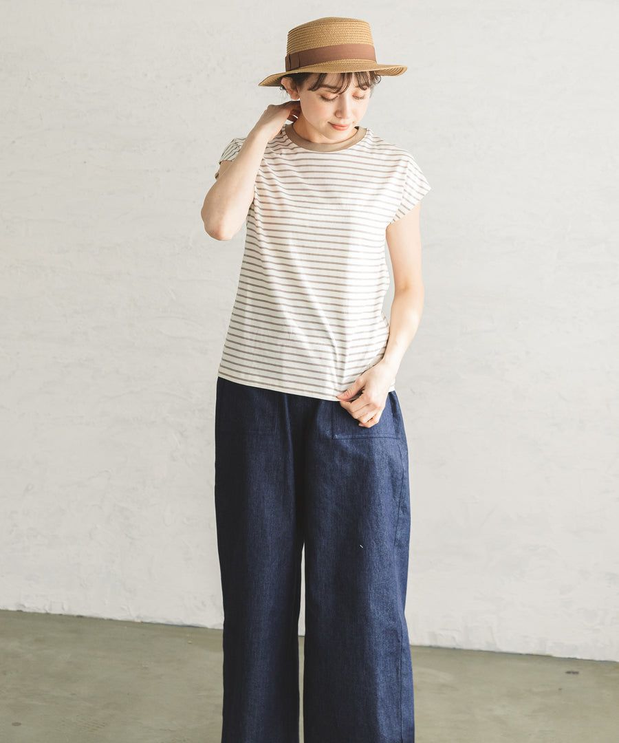 日本 PAIRMANON - 100%柔棉 一分袖短T(媽媽)-薰衣草 (FREE)