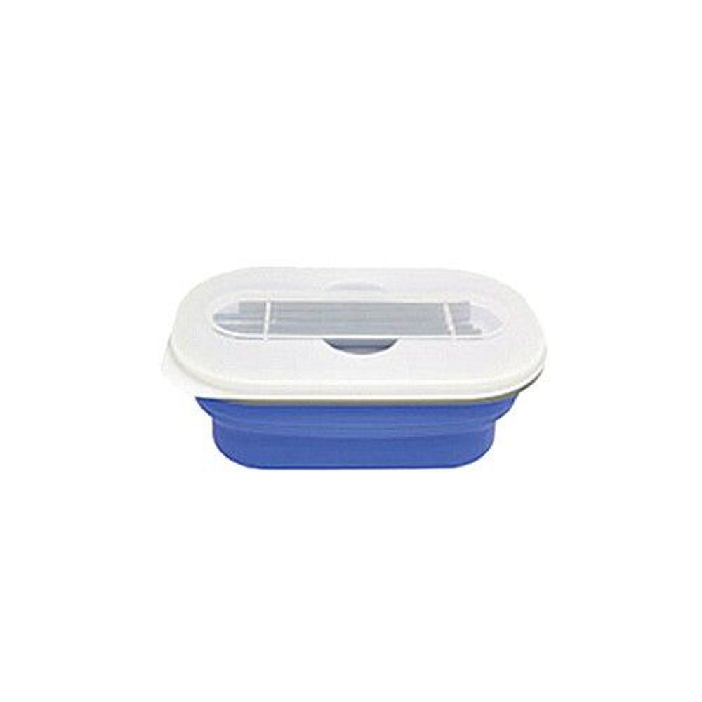 Lexngo - 可折疊餐盒筷子組-藍-580ml