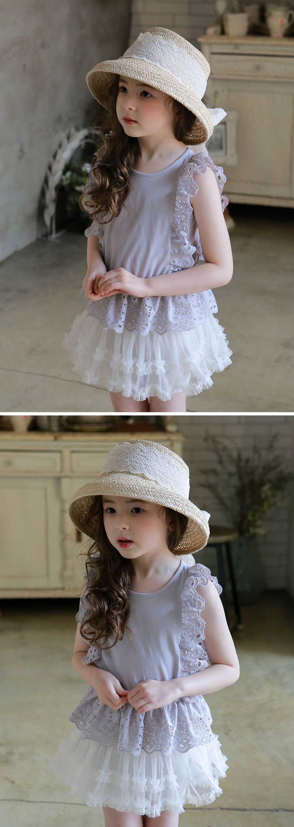 韓國 PuellaFLO - 細網紗蛋糕褲裙-象牙白