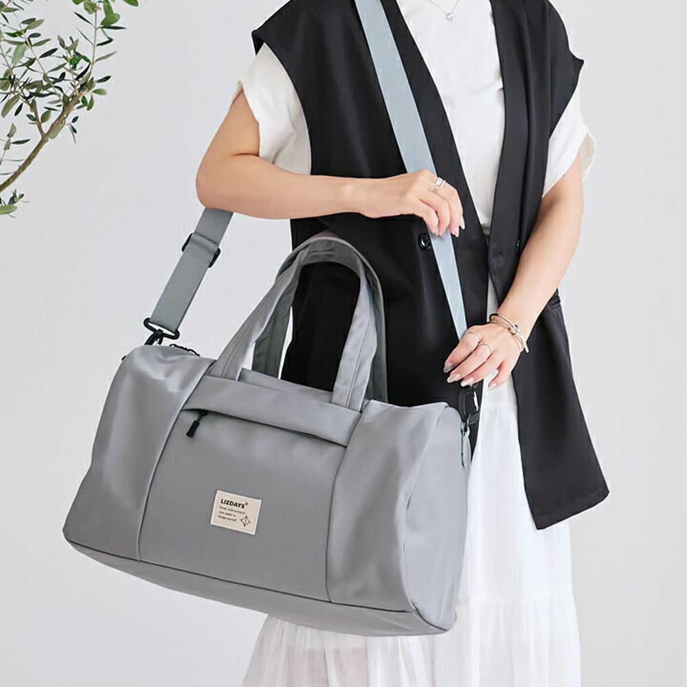 2way大容量防潑水輕盈波士頓包(登機包)-灰 (47.5x27x18cm)