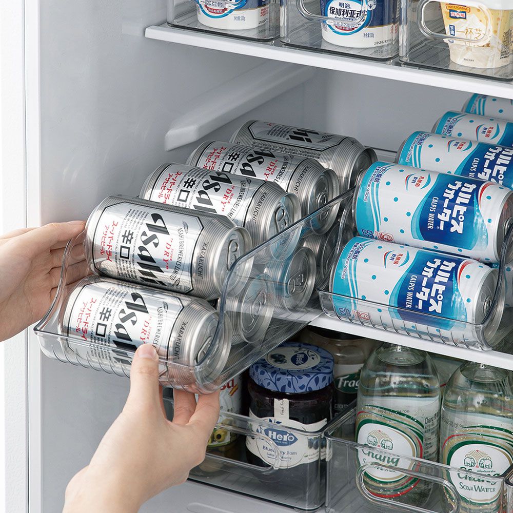 日本霜山 - 冰箱快取式飲料瓶罐收納籃-3入
