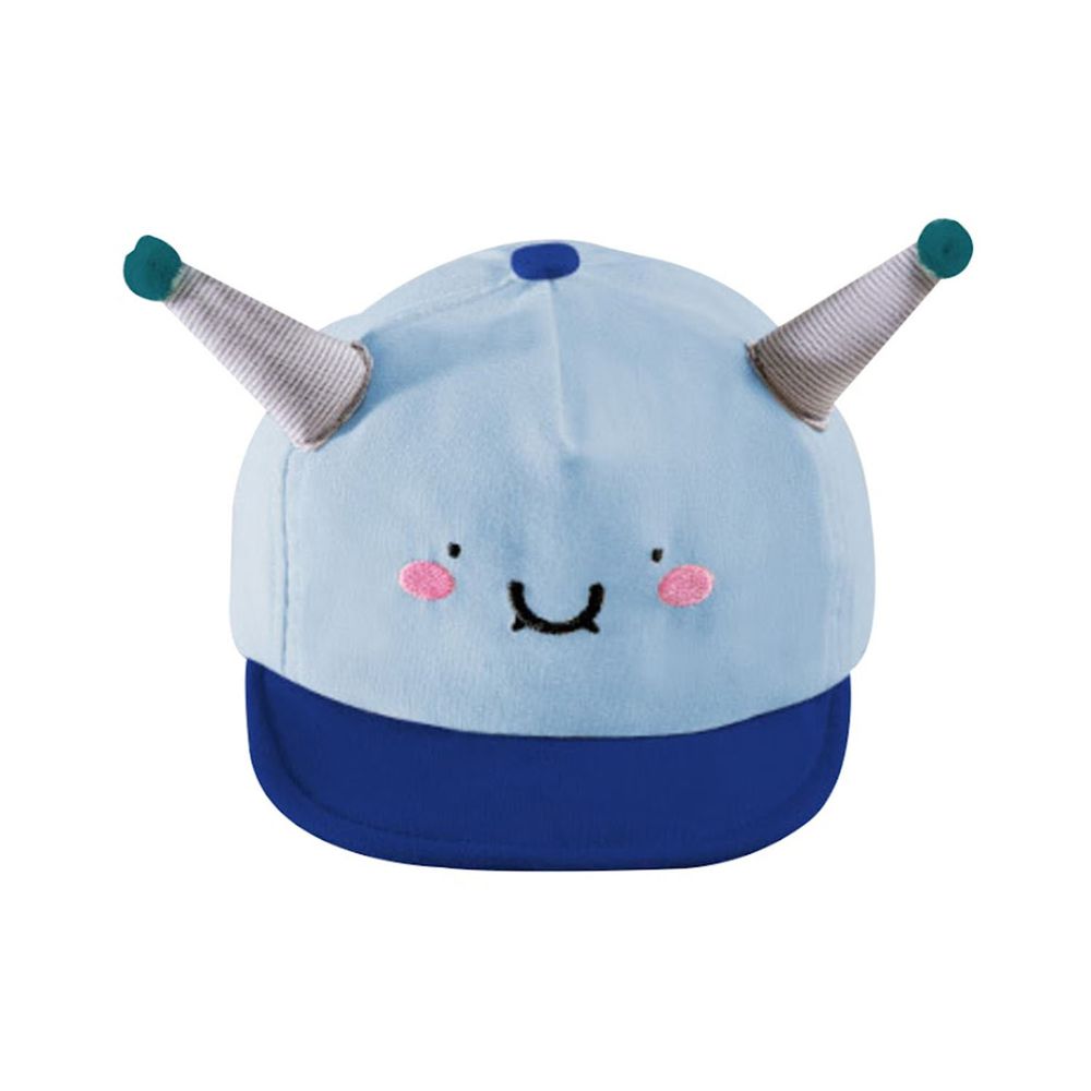 JoyNa - 童帽 小怪獸觸角遮陽保暖帽 棒球帽-天藍色 (頭圍46-48cm)