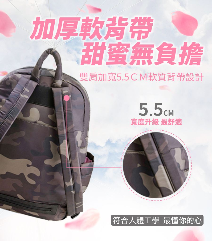 HanaBene 花花班尼 - 經典極輕量時尚多功能空氣包/媽媽包/親子包-中後背包-漾彩海軍藍 (附側雙層小側包)