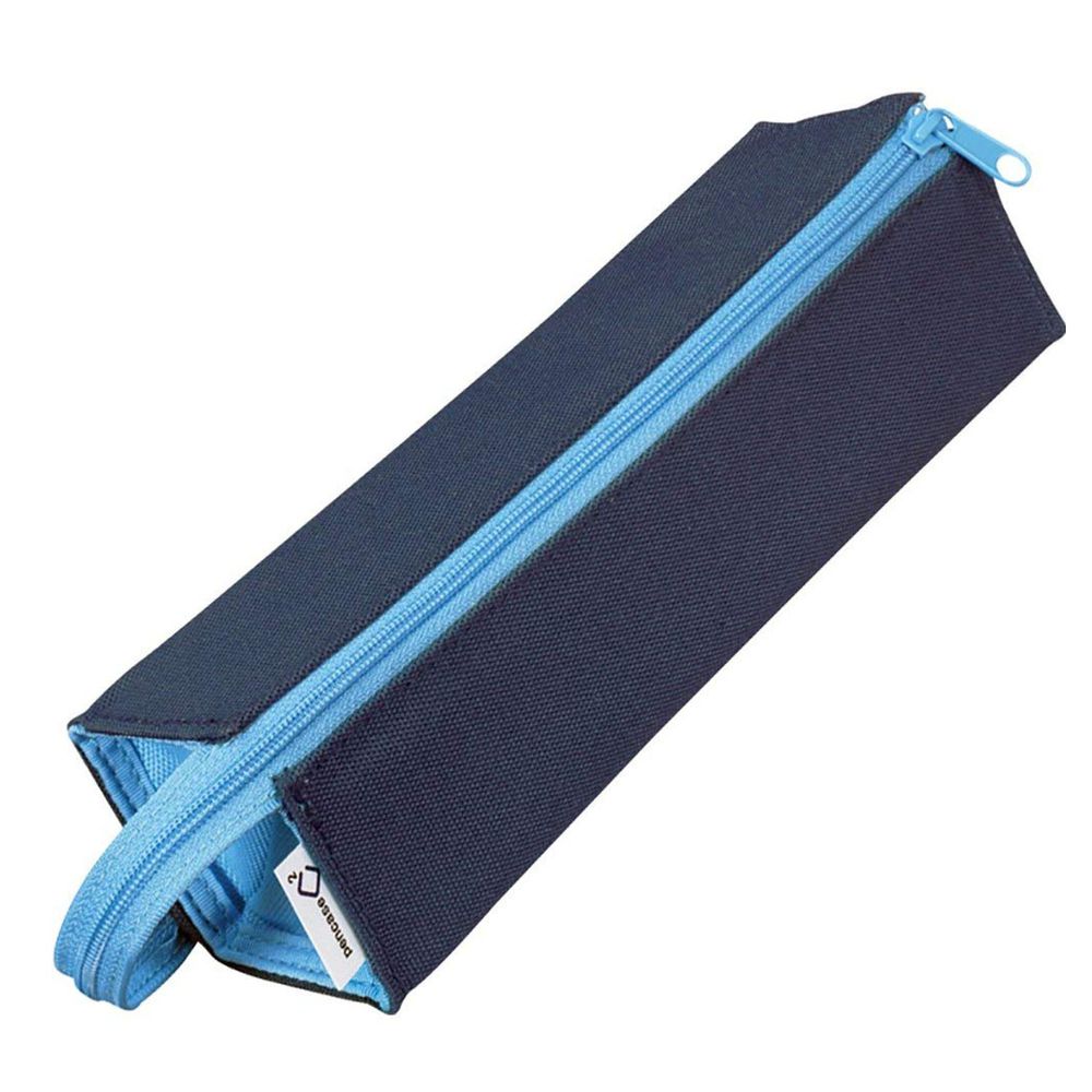 日本文具代購 - KOKUYO 可攤平大開口鉛筆盒-深藍 (23x5x5cm)
