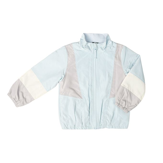 akachan honpo - 撞色拼接外套-淺藍色