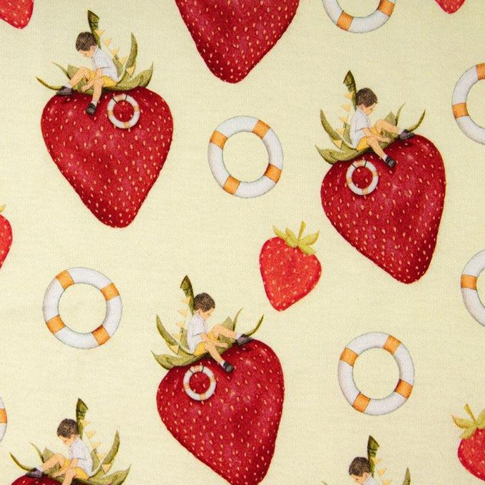 英國 SLEEP NO MORE - 100% 有機棉兒童短袖上衣-草莓