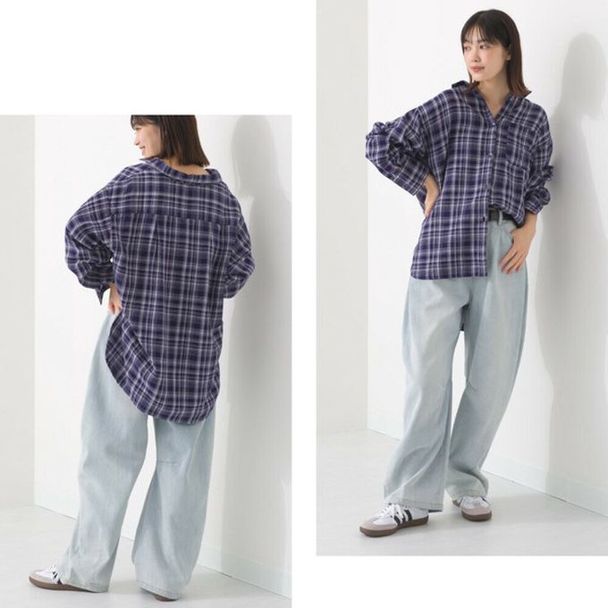 日本 OMNES - 100%印度棉 二重紗簡潔百搭襯衫-白