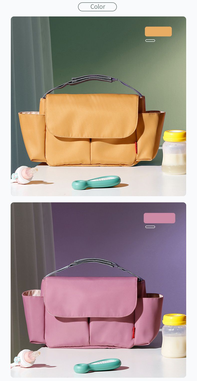 insular - 防水大容量嬰兒推車收納掛袋-淡粉色 (36x11.5.17cm)