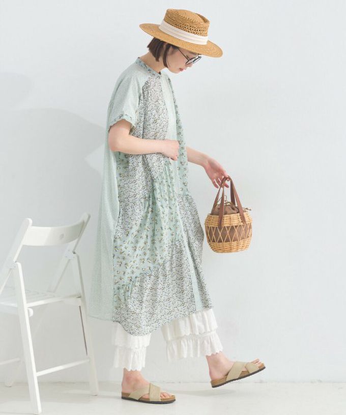 日本 Lupilien - 純棉巴里紗花朵拼布襯衫式洋裝-黃