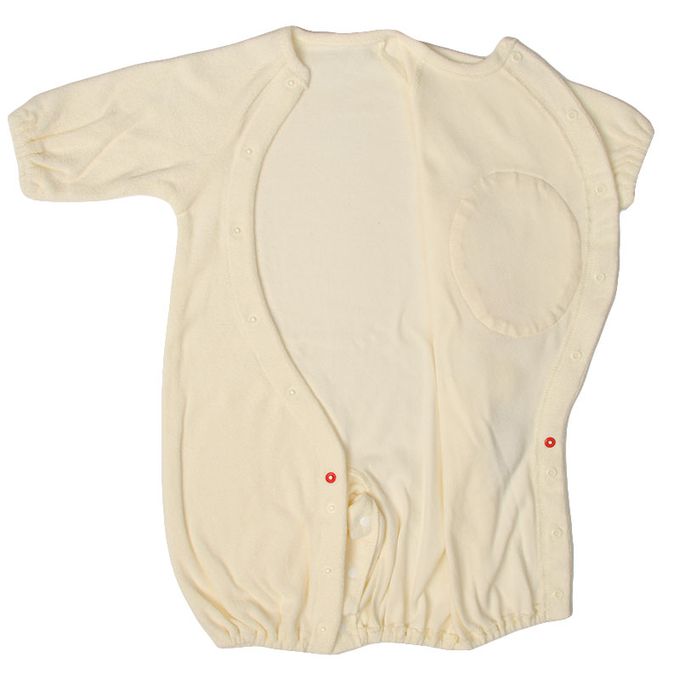 akachan honpo - 長袖造型連身衣-附帽子 獨角獸-象牙白色 (50~60cm)