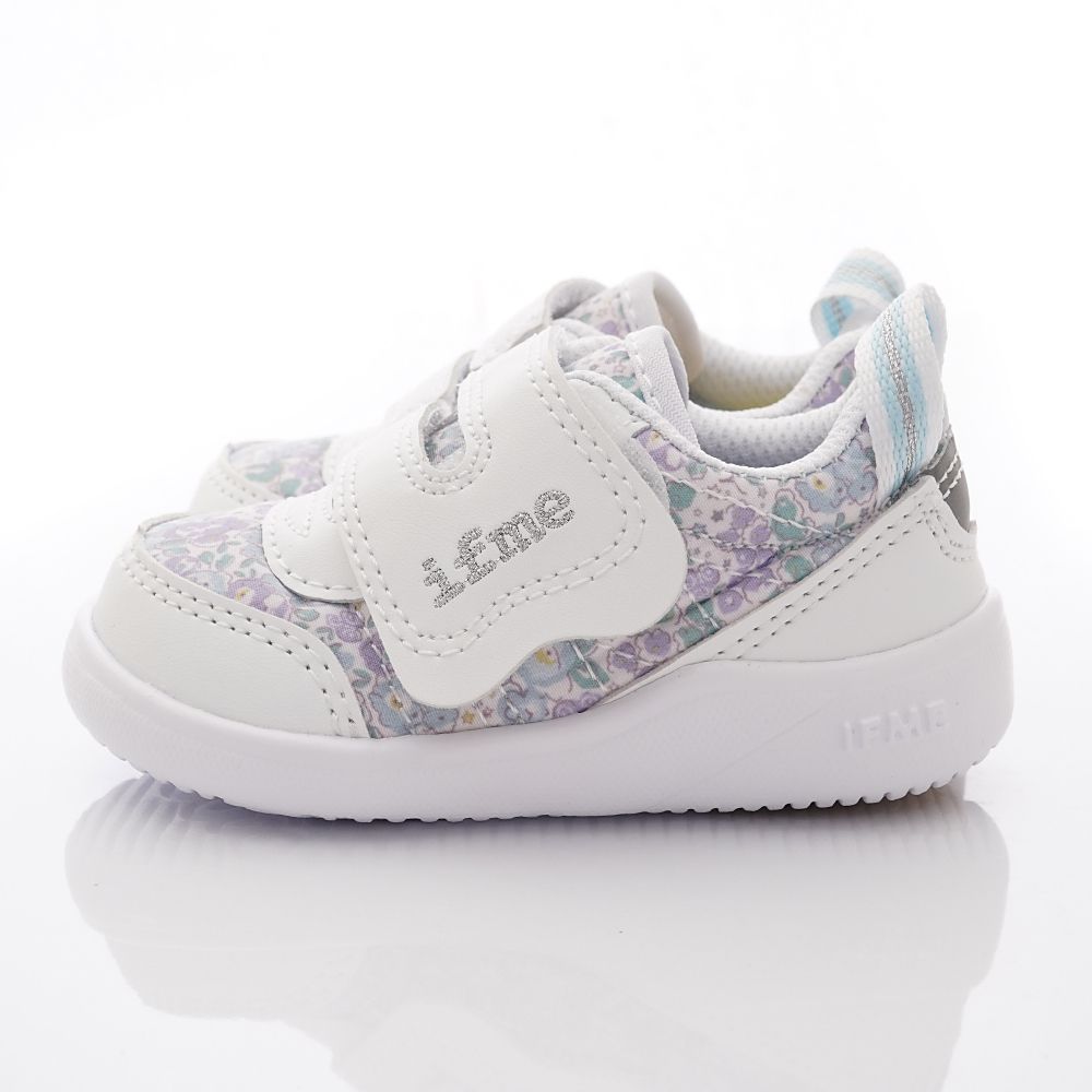 日本IFME - 機能學步鞋-Light碎花機能學步款(寶寶段)-白