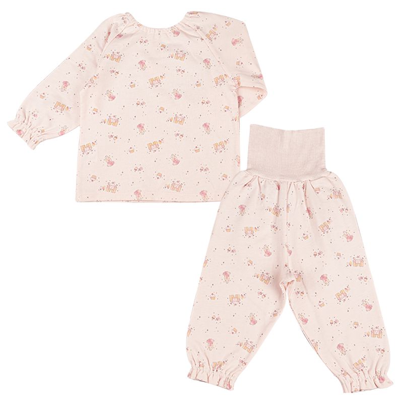 akachan honpo - 長袖家居服 穿衣練習-零食-粉紅色