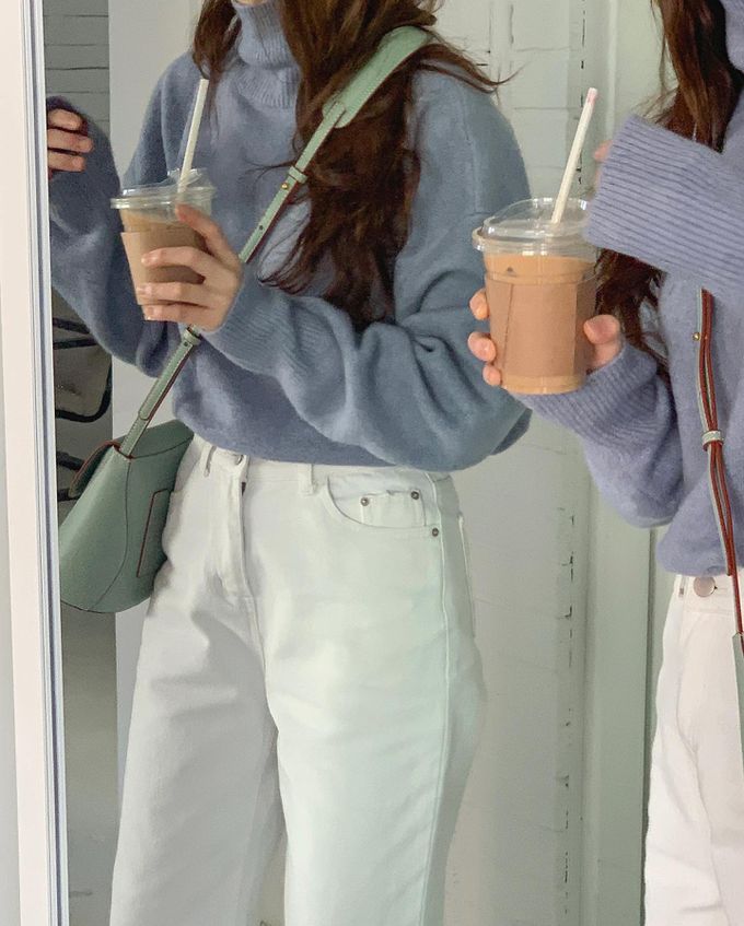 韓國lemego - 牛皮復古金釦側背包(Sand)-薄荷綠