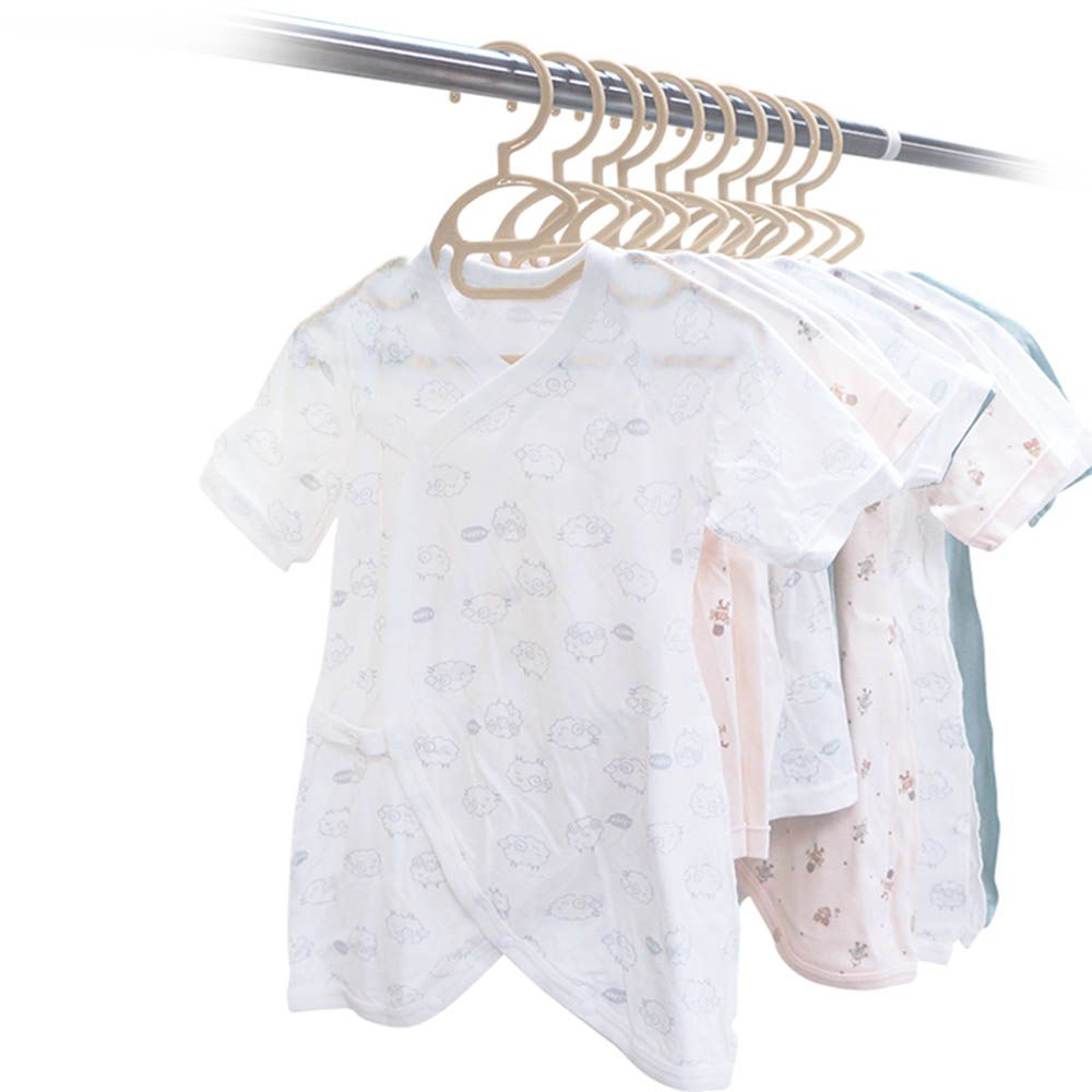 易穿過領口嬰幼兒服用衣架10支組-淺卡其色