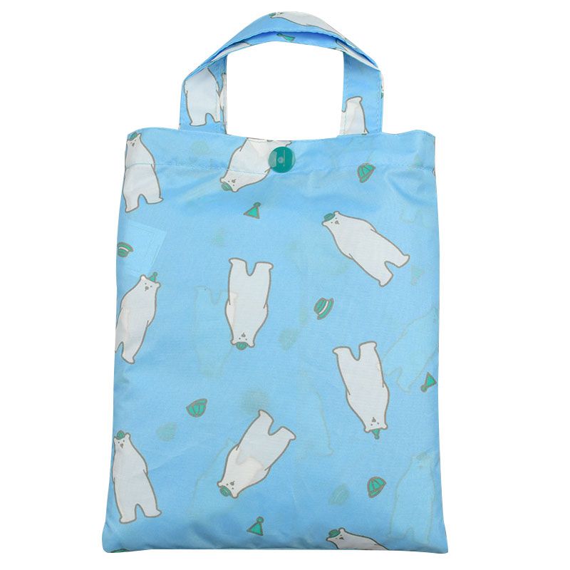 akachan honpo - 短斗篷式雨衣-白熊-淺藍色 (80~95cm)