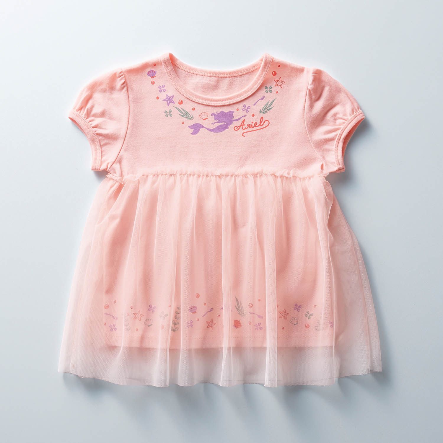 日本千趣會 - 迪士尼 外層薄紗泡泡袖上衣-冰雪奇緣-水藍