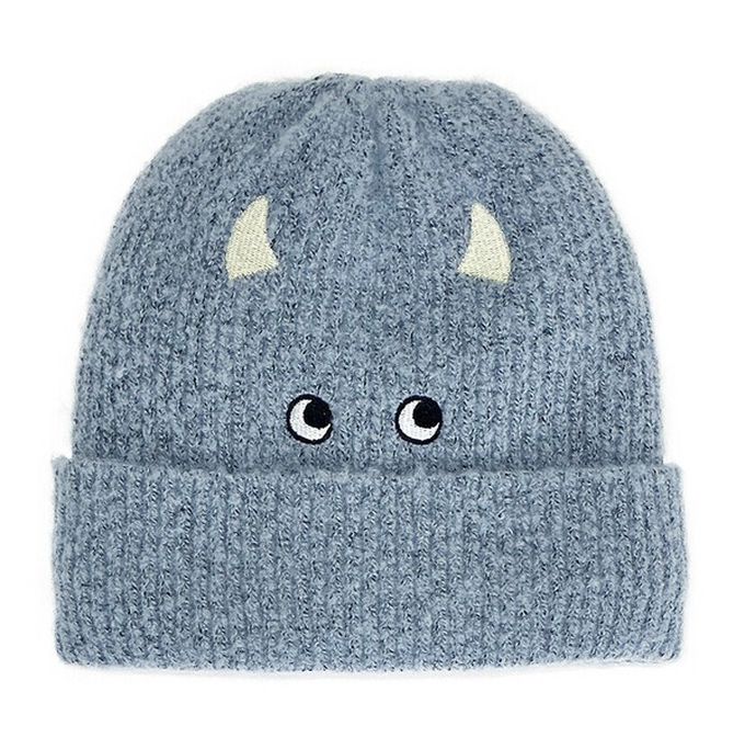 日本代購 - 可愛怪獸眼睛造型毛帽-紫粉