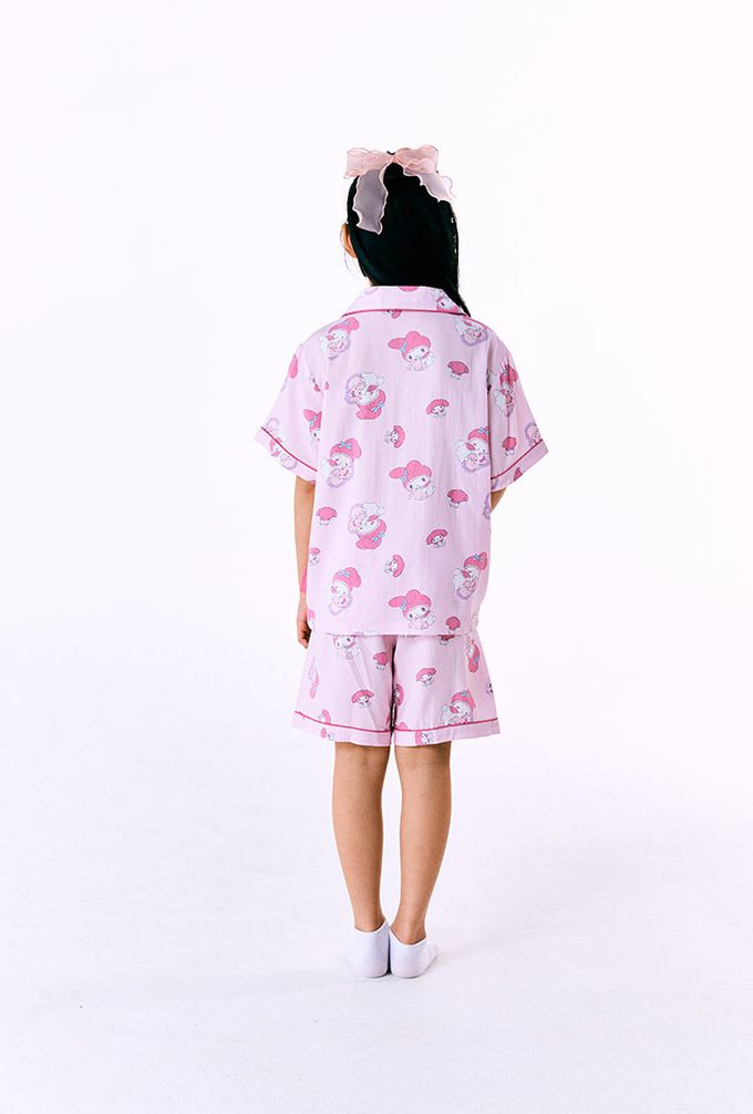 韓國童裝代購 - SPAO KIDS短袖睡衣套裝-卡通人物美樂蒂-淺粉