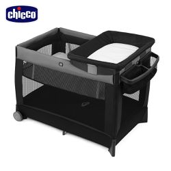 義大利 chicco - Lullaby多功能豪華遊戲嬰兒床-山谷灰
