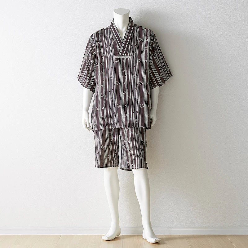 日本千趣會 - 迪士尼純棉甚平/家居服-(爸爸)米奇和風海波-灰藍綠