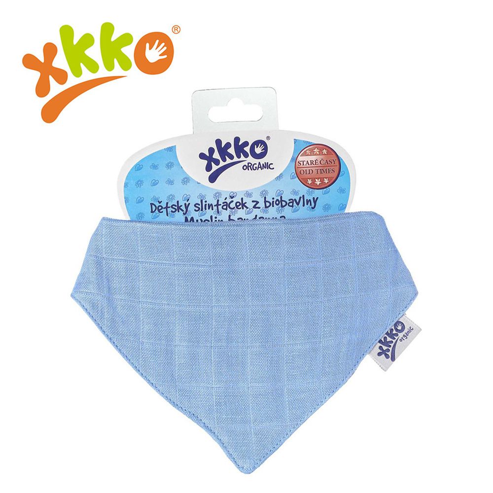 XKKO - 有機棉紗布口水巾-深藍色