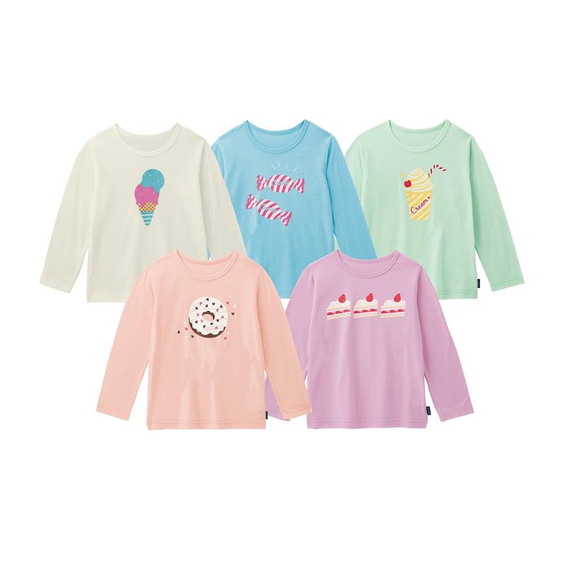 日本千趣會 - 超值T恤五件組(長袖)-美味甜點