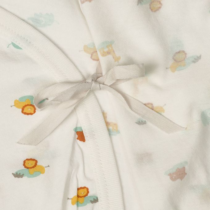 akachan honpo - 新生兒內衣4件組-象牙白色 (肚衣:50cm蝴蝶裝:50~60cm)