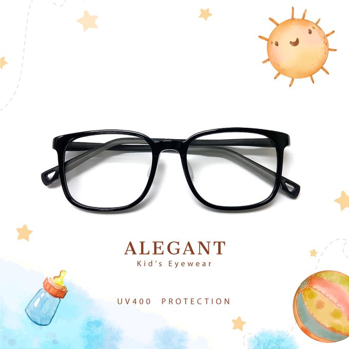 ALEGANT - 輕量PPSU材質抗壓柔韌彈性方框UV400兒童光學濾藍光眼鏡