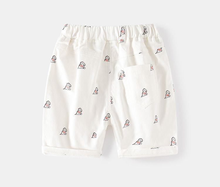 WELLKIDS - 腰鬆緊休閒五分褲-小小恐龍-深藍色