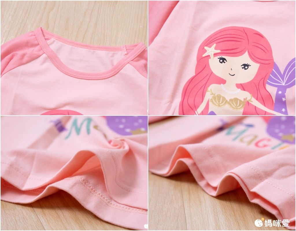 MAMDADKIDS - 萊卡棉長袖家居服套裝-美人魚-粉色