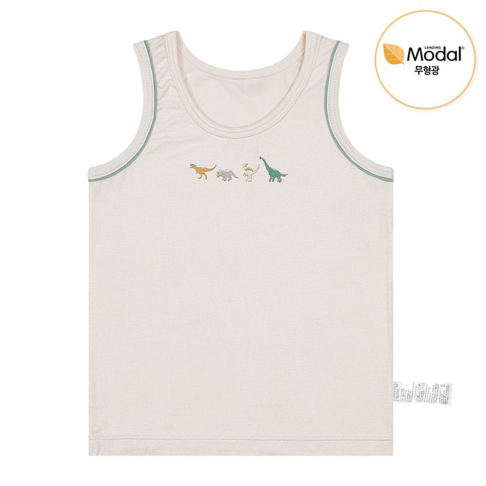 莫代爾親膚絲滑背心內衣(男寶)-野生手繪恐龍-米膚
