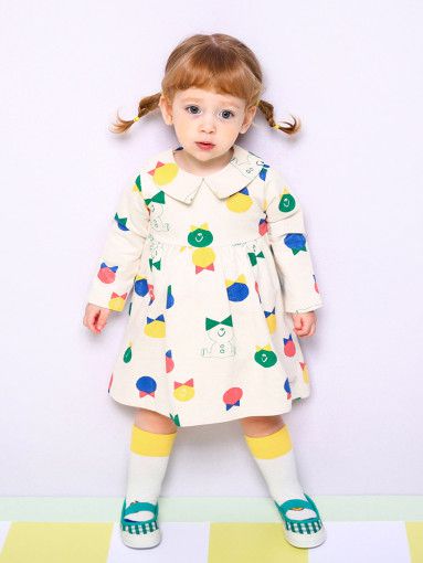 韓國 milk mile - 彩色玩具高腰洋裝