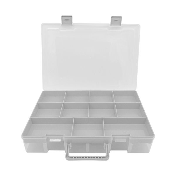 韓國 Color Story - 雙層分隔拼豆收納盒(41格/灰色/W37.5*L27*H7.5cm)