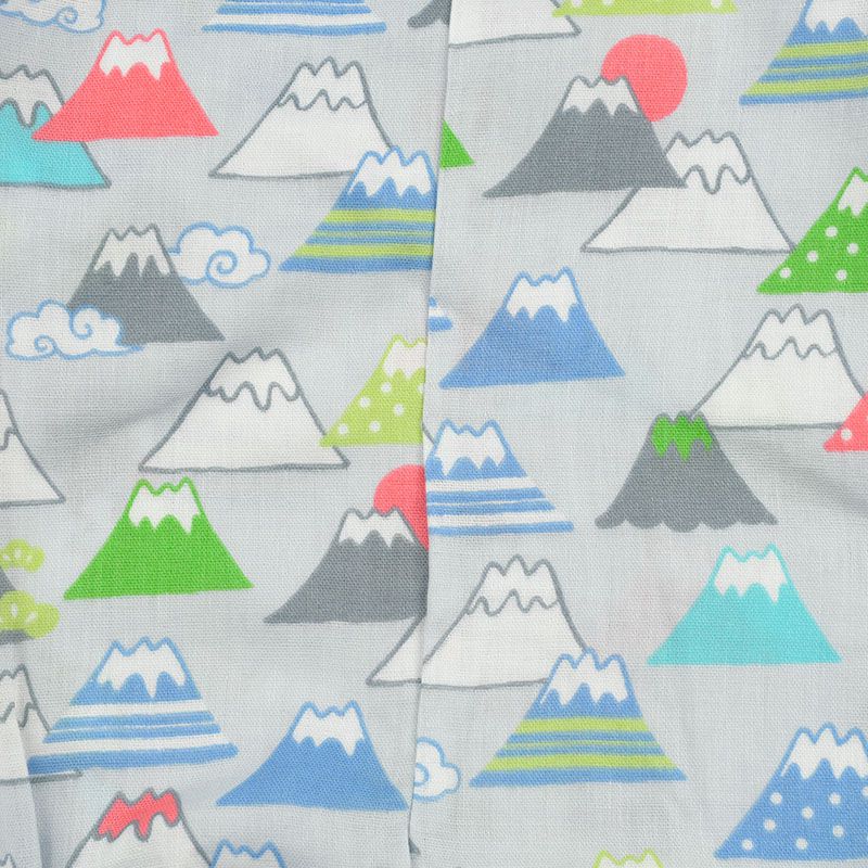 akachan honpo - 甚平包屁衣-富士山-灰色