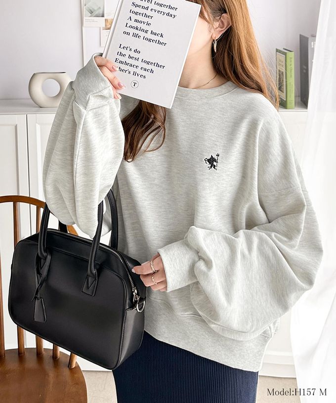 日本 Classical Elf - 低調logo刺繡裏毛休閒T恤-杏