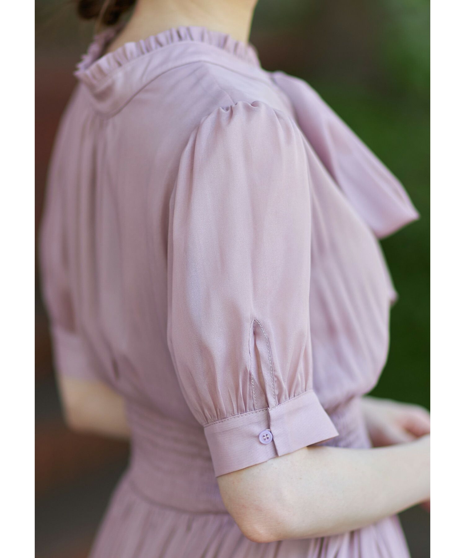 日本 tocco-closet - 2WAY甜美蝴蝶結雪紡洋裝-海軍藍