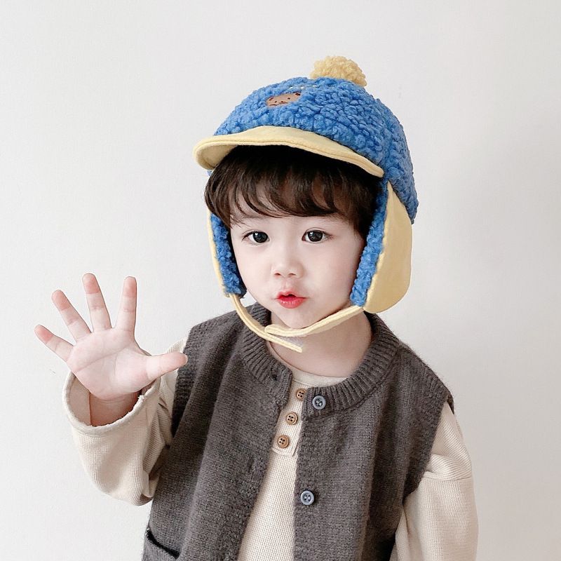 毛絨絨鴨護耳毛帽-白色 (47-50CM(建議2歲-4歲))