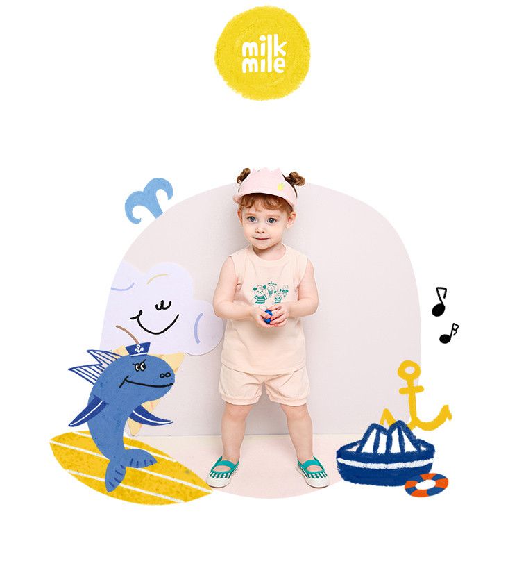 韓國 milk mile - 冰淇淋熊熊無袖套裝-綠