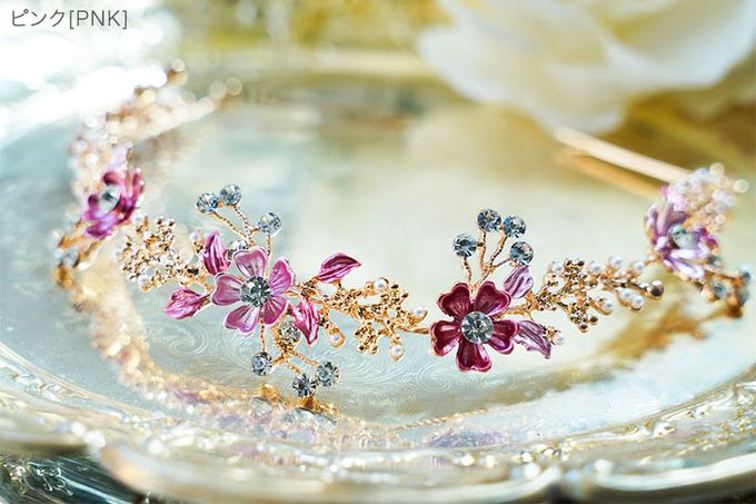 日本 Catherine Cottage - 細緻水鑽感花仙子造型髮箍-透亮白