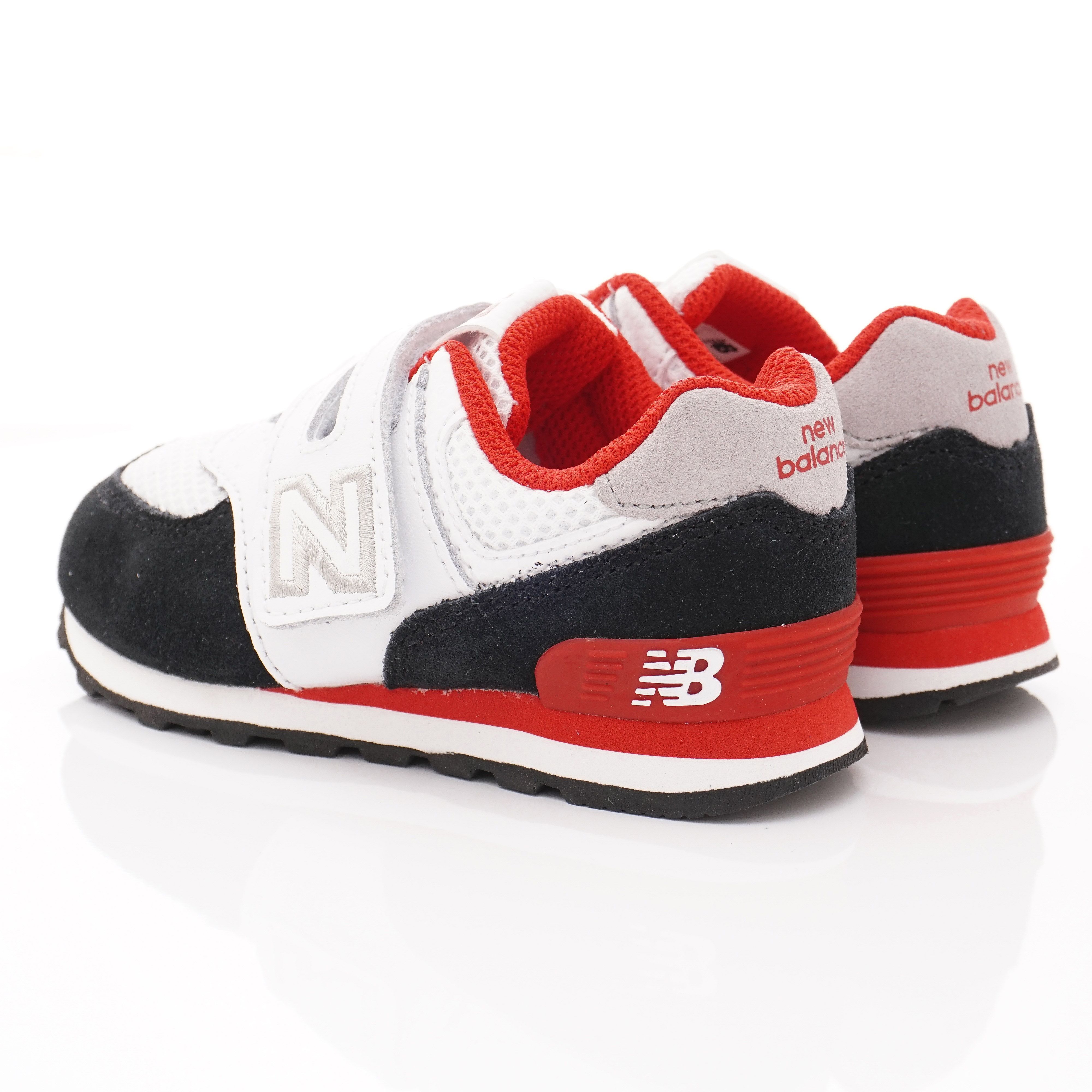 New Balance - New Balance慢跑鞋-574機能慢跑款(小童段)-白黑紅