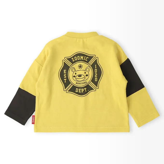 日本 ZOOLAND - 熊熊救援隊 立體翻翻長袖上衣-黃