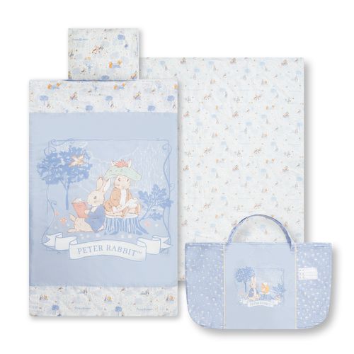 奇哥 - 悅讀比得兔兩件式睡袋/小朋友睡袋/兒童睡袋/幼兒園睡袋 (睡袋、涼被內胎、提袋)-藍色