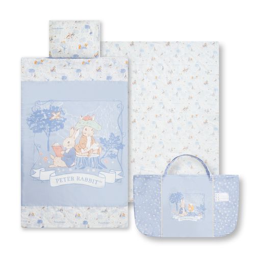 悅讀比得兔兩件式睡袋/小朋友睡袋/兒童睡袋/幼兒園睡袋 (睡袋、涼被內胎、提袋)-藍色