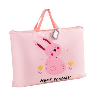 JoyNa - 幼兒園棉被收納袋 睡袋收納袋 玩具收納袋-粉色兔子