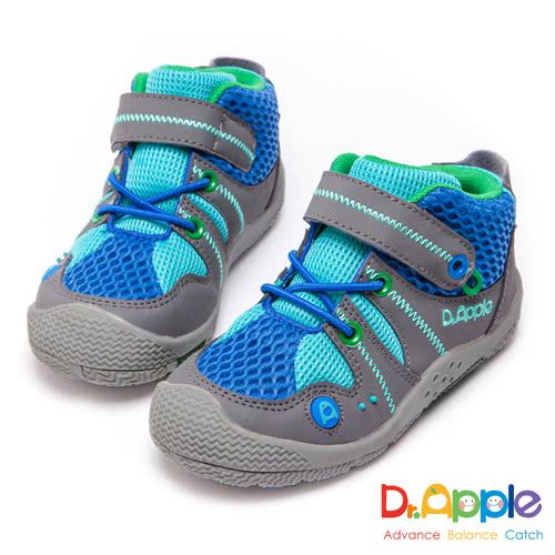 Dr. Apple - 機能童鞋_拼接網布帥氣短筒運動鞋-藍