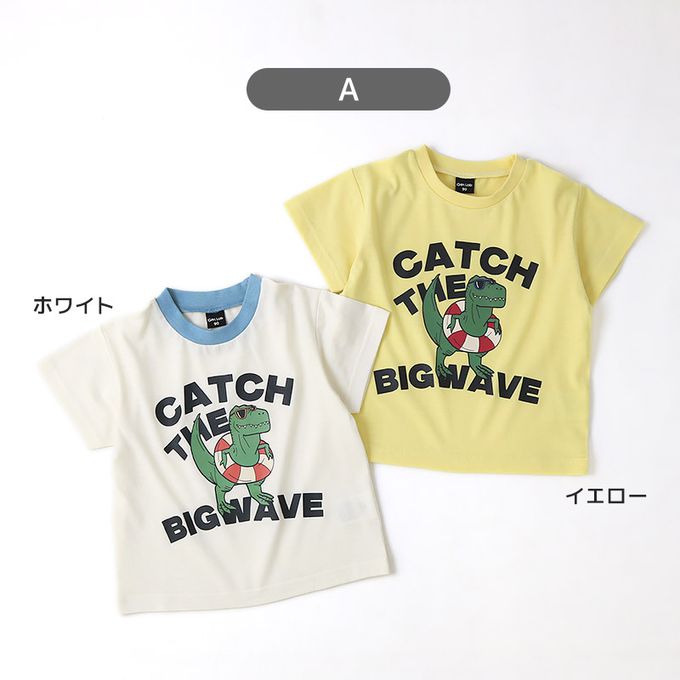 日本 ZOOLAND - 接觸冷感 透氣印花短袖上衣-冰淇淋-粉紅