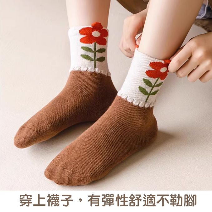 腳ㄚ子 - 幼/兒童棉質中筒襪 童襪 襪子 棉襪 兒童襪-小熊餅乾