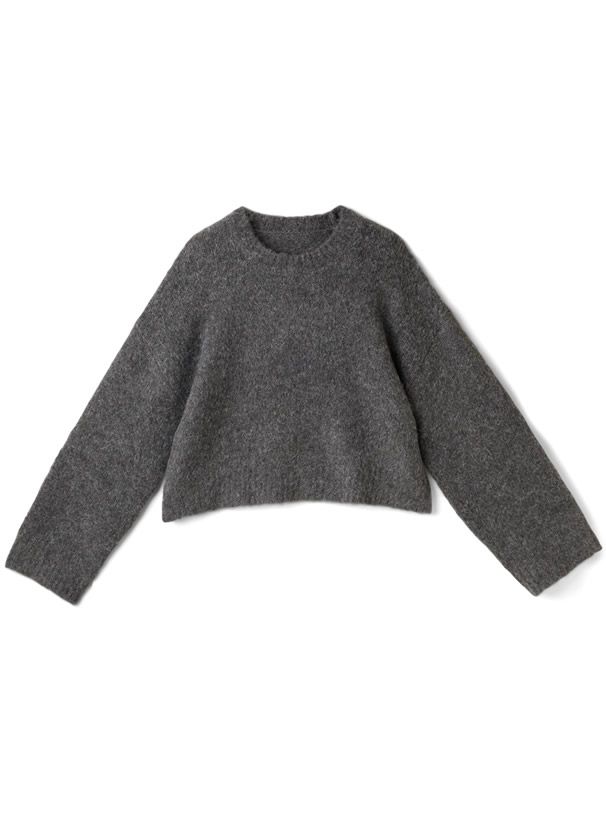 日本 GRL - 羊毛混柔軟短版毛衣-葡萄紫 (F)