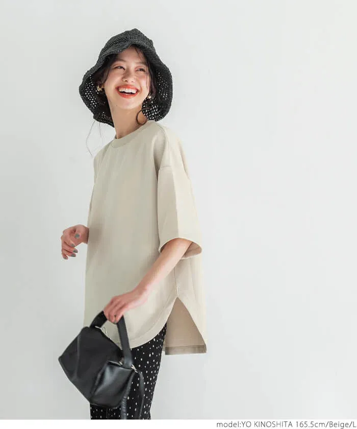 日本 COCA - 新感覺系列 輕盈落肩寬袖上衣-灰藍